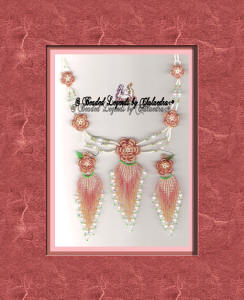 Beaded Irish Rose Necklace and Earrings Set
