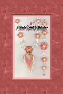 Beaded Irish Rose Necklace and Bracelet Set