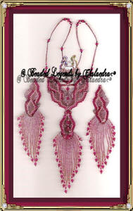 Fuschia Flames Necklace and Earrings Set