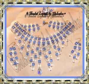 Clear Blue Necklace and Earrings Set